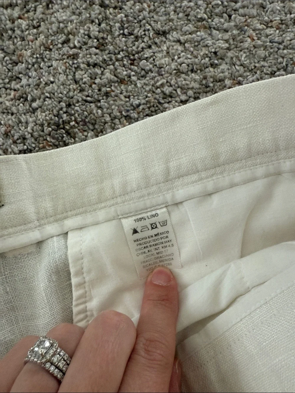 Portofolio Men's Cream Linen Straight-Leg Pants size 40